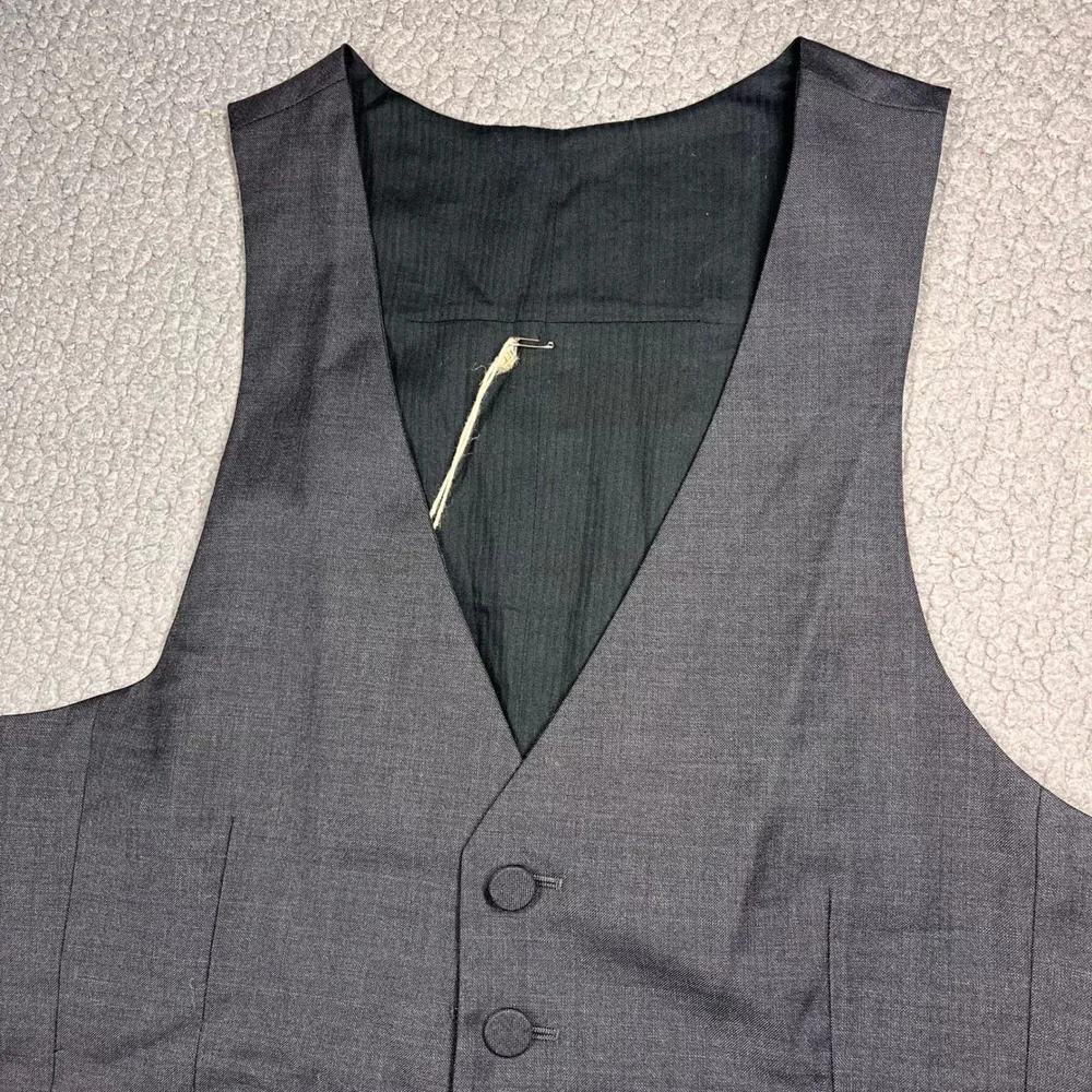 All Saints Wool Suit Vest Larson Waistcoat‎ Mens 40 Charcoal Grey MWE528 NWT